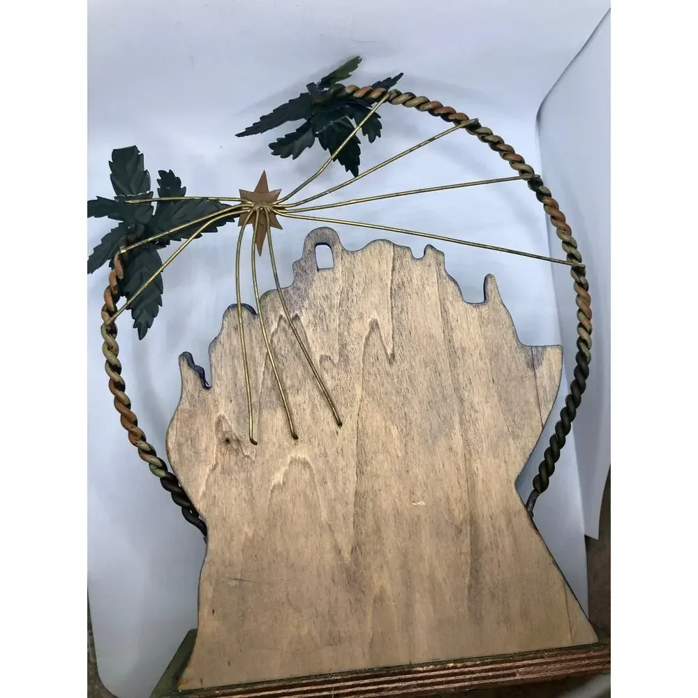 Nativity‎ Scene, Wooden Metal JESUS MARY JOSPEPH Christmas Christhomas Corp Holy